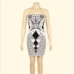 Color Block Black and White Bodycon Dress Size S